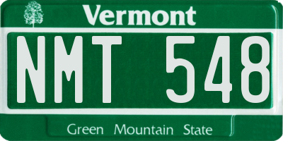 VT license plate NMT548