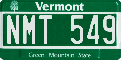 VT license plate NMT549
