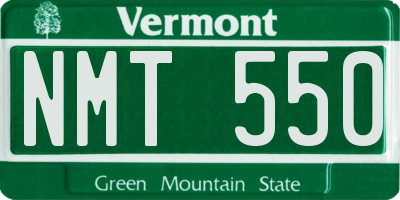 VT license plate NMT550