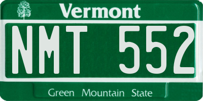 VT license plate NMT552