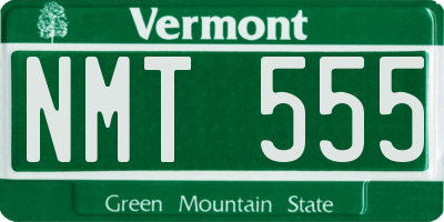 VT license plate NMT555