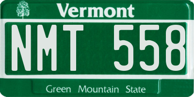 VT license plate NMT558