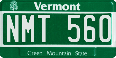 VT license plate NMT560