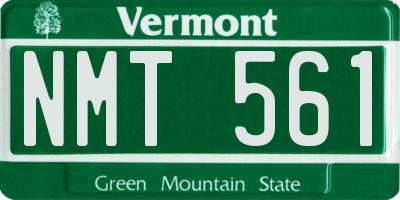 VT license plate NMT561