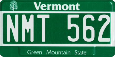 VT license plate NMT562