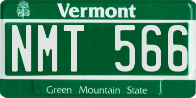 VT license plate NMT566