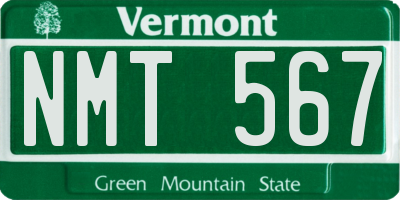 VT license plate NMT567