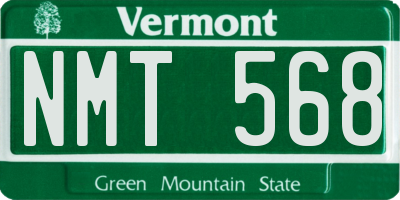 VT license plate NMT568