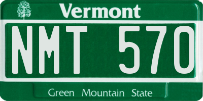 VT license plate NMT570