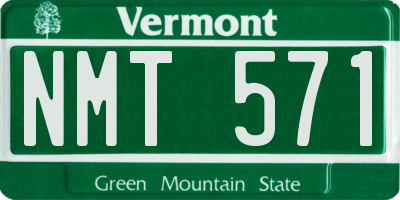 VT license plate NMT571