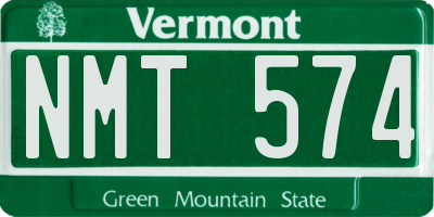 VT license plate NMT574