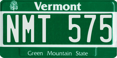 VT license plate NMT575