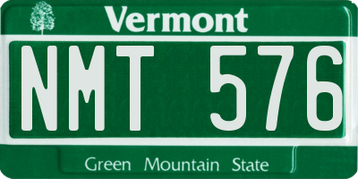 VT license plate NMT576