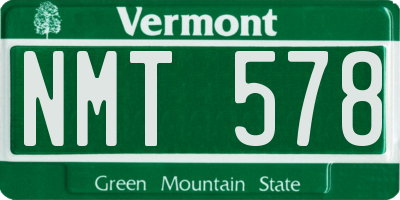 VT license plate NMT578