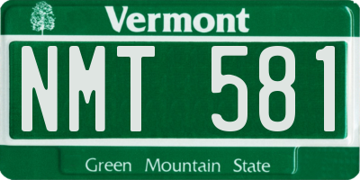 VT license plate NMT581