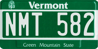 VT license plate NMT582