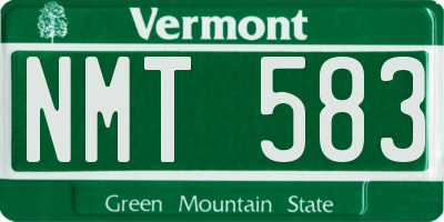VT license plate NMT583