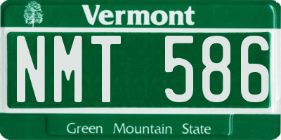 VT license plate NMT586