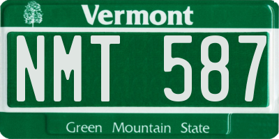 VT license plate NMT587