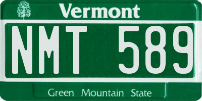 VT license plate NMT589