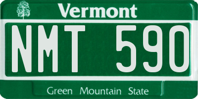 VT license plate NMT590