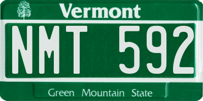 VT license plate NMT592