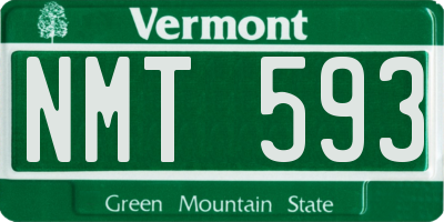 VT license plate NMT593
