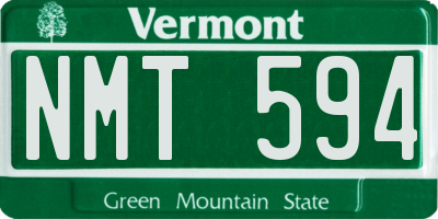 VT license plate NMT594