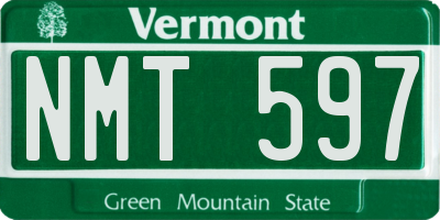 VT license plate NMT597
