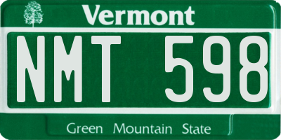 VT license plate NMT598
