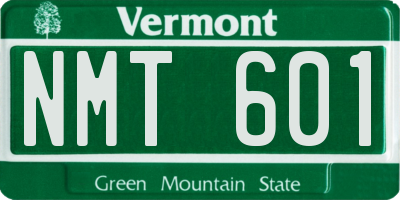 VT license plate NMT601