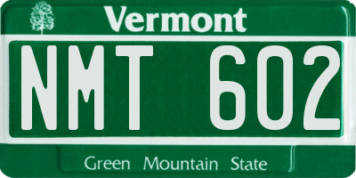 VT license plate NMT602