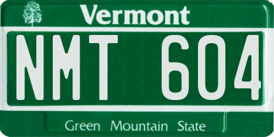 VT license plate NMT604