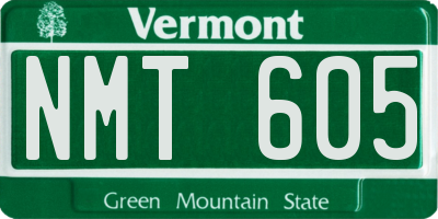 VT license plate NMT605