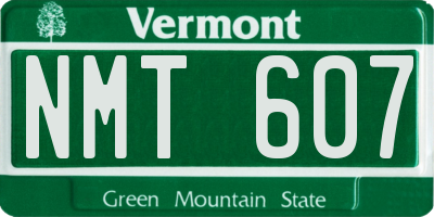 VT license plate NMT607