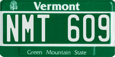 VT license plate NMT609