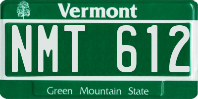 VT license plate NMT612