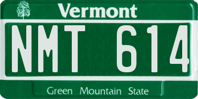 VT license plate NMT614