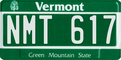 VT license plate NMT617