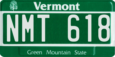 VT license plate NMT618