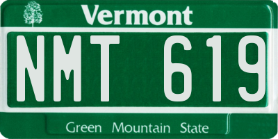 VT license plate NMT619