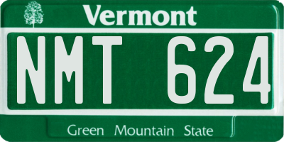 VT license plate NMT624
