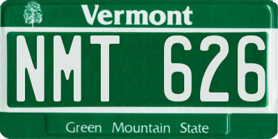 VT license plate NMT626