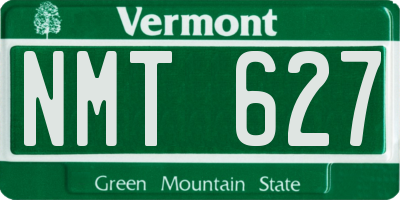 VT license plate NMT627