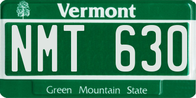 VT license plate NMT630