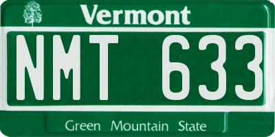 VT license plate NMT633