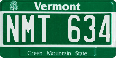 VT license plate NMT634