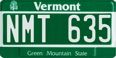 VT license plate NMT635
