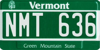 VT license plate NMT636