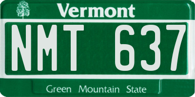 VT license plate NMT637
